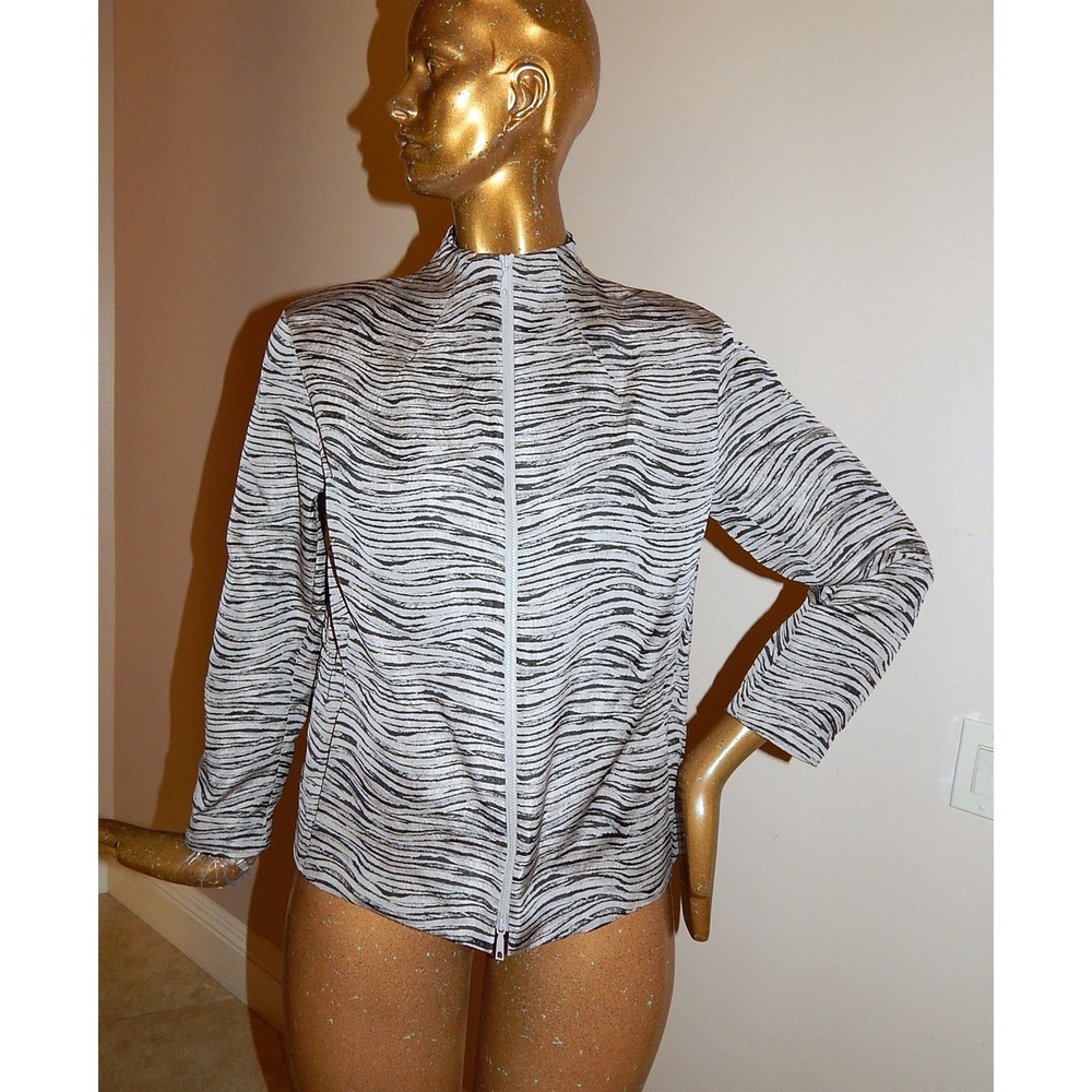 New LaFayette‎ 148 New York sz S Black Beige Zip Jacket